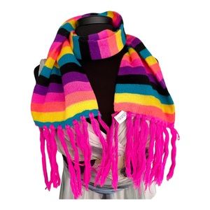 Kids Rainbow Bright Multicolored Striped Scarf Body Language Brand.